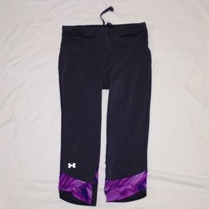 Women's Under Armour Heat Gear Compression Crop Capri Small Joggers Jumpsuit